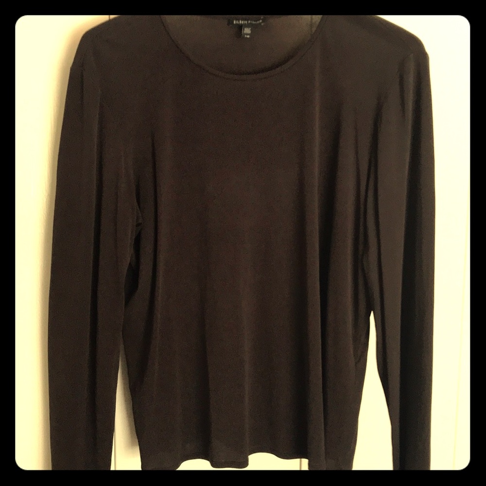 100% Silk Long Sleeve Shirt by Eileen Fisher